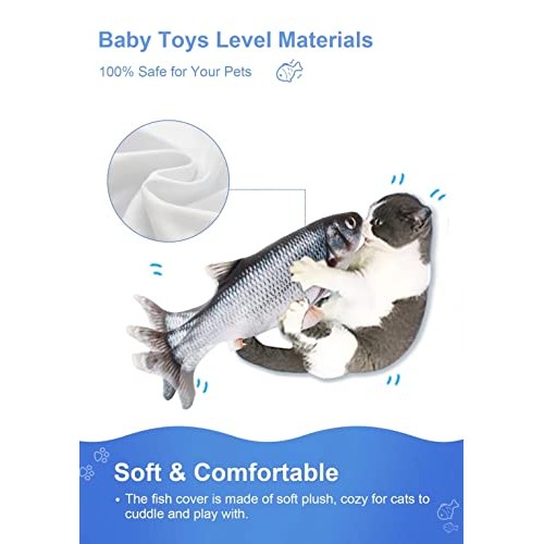 Potaroma Cat Toys Flopping Fish with SilverVine and Catnip, 2022 U...