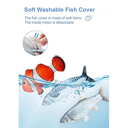 Potaroma Cat Toys Flopping Fish with SilverVine and Catnip, 2022 U...