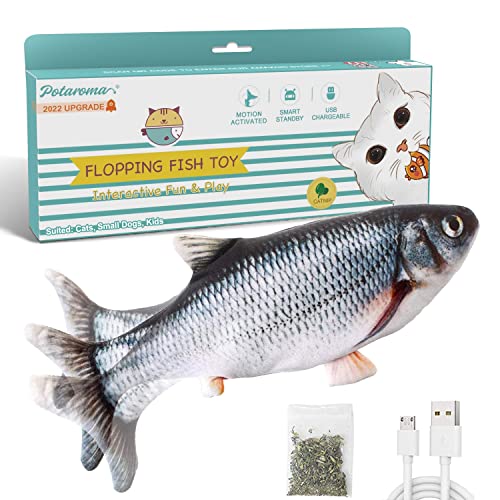Potaroma Cat Toys Flopping Fish with SilverVine and Catnip, 2022 U...