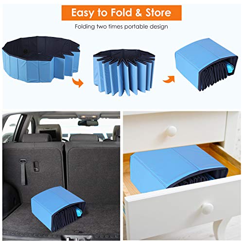 POTBY Foldable Pet Swimming Pool, Portable Collapsible Dog Bathing...