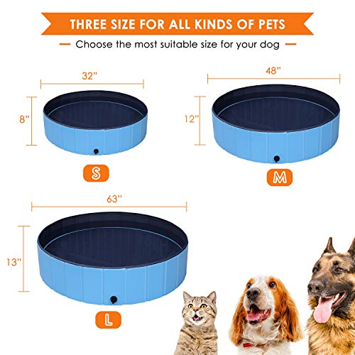 POTBY Foldable Pet Swimming Pool, Portable Collapsible Dog Bathing...