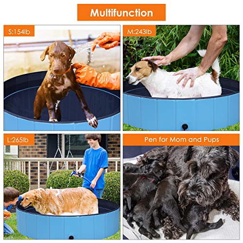POTBY Foldable Pet Swimming Pool, Portable Collapsible Dog Bathing...