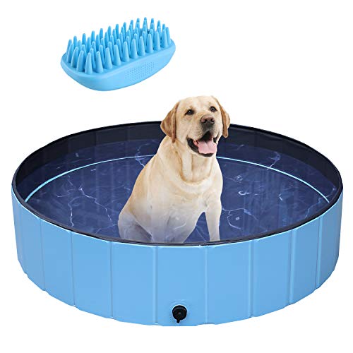 POTBY Foldable Pet Swimming Pool, Portable Collapsible Dog Bathing...