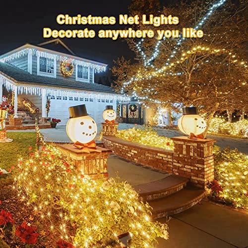 POTIVE 360 LED 12ft x 5ft Net Lights, Net Lights Outdoor Mesh Ligh...