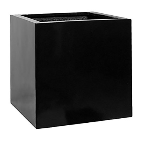 Black Square Planter Box Indoor & Outdoor - Elegant Cube Shaped Fl...