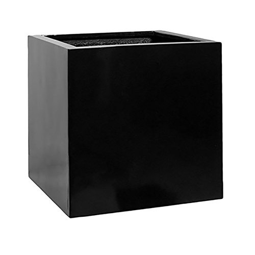 Black Square Planter Box Indoor & Outdoor - Elegant Cube Shaped Fl...