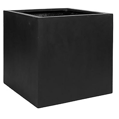 Pottery Pots Elegant Fiberstone Cube Planter Black Pot - 12x12x12