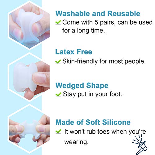 Povihome 10 Pack Toe Spacers Separators, Bunion Corrector Gel Orth...