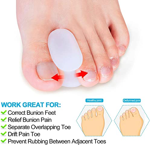 Povihome 10 Pack Toe Spacers Separators, Bunion Corrector Gel Orth...