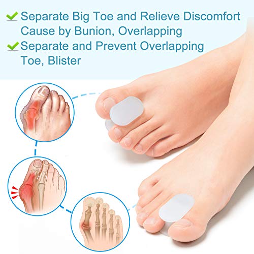 Povihome 10 Pack Toe Spacers Separators, Bunion Corrector Gel Orth...