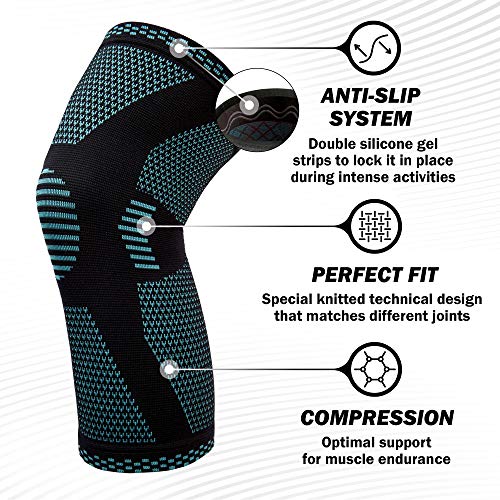 POWERLIX Knee Compression Sleeve - Best Knee Brace for Men & Women...