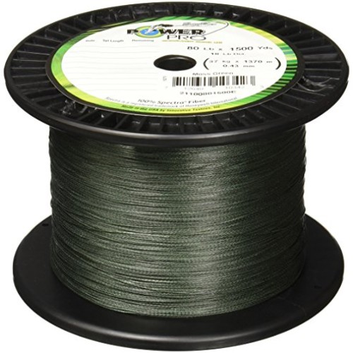POWER PRO Spectra Fiber Braided Fishing Line, Moss Green, 300YD/30LB
