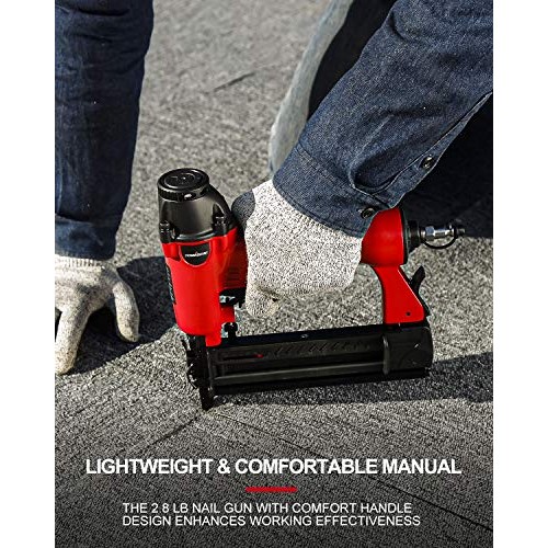 POWERSMART Brad Nailer, Pneumatic 2-in-1 Brad Nailer 18-Gauge Comp...