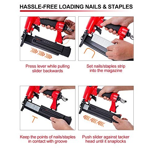 POWERSMART Brad Nailer, Pneumatic 2-in-1 Brad Nailer 18-Gauge Comp...