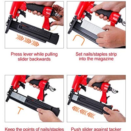 POWERSMART Brad Nailer, Pneumatic 2-in-1 Brad Nailer 18-Gauge Comp...