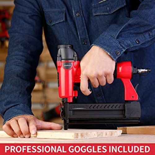 POWERSMART Brad Nailer, Pneumatic 2-in-1 Brad Nailer 18-Gauge Comp...