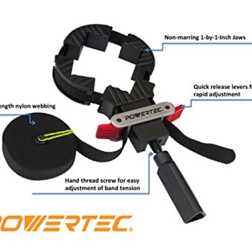 POWERTEC 71017 Quick Release Band Clamp | Woodworking Frame Clampi...