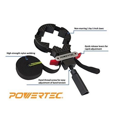 POWERTEC 71017 Quick Release Band Clamp | Woodworking Frame Clampi...