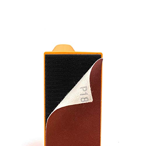 POWERTEC 71435 Hook and Loop Sanding Block w/Sandpaper Grit 40, 8...