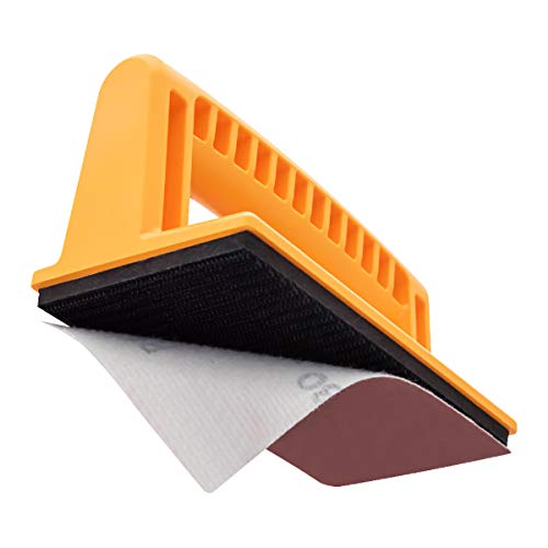 POWERTEC 71435 Hook and Loop Sanding Block w/Sandpaper Grit 40, 8...