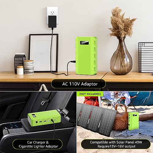 Portable Power Station with AC Outlet, Powkey 65W/110V External Ba...