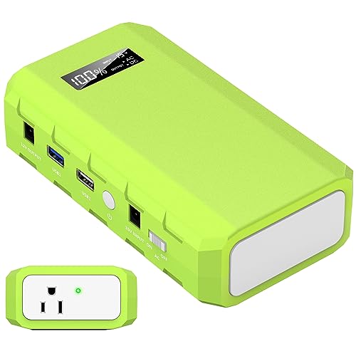 Portable Power Station with AC Outlet, Powkey 65W/110V External Ba...