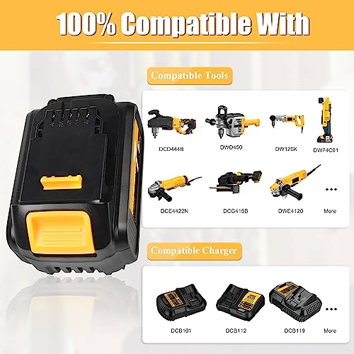 Upgraded 7500mAh DCB205 Li-Ion Battery Replacement for Dewalt 20V ...
