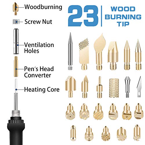 72Pcs Wood Burning Kit for Beginners, Adjustable Professional Wood...