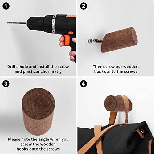 8 Pack Wall Hooks for Hanging Coats - POZEAN Hat Hooks for Wall, C...
