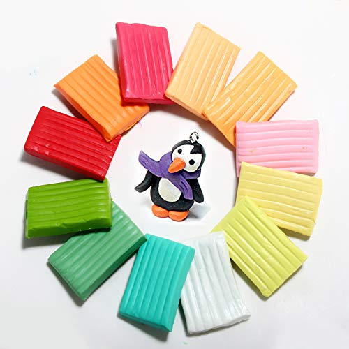 Polymer Clay, POZEAN Modeling Clay Kit 50 Colors DIY Oven Bake Cla...