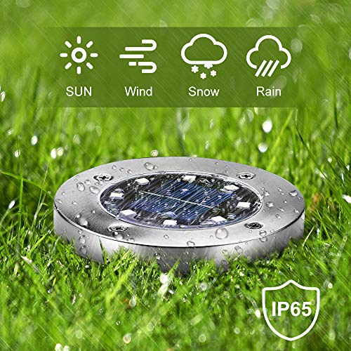 Solar Ground Lights 16 Packs - 8 LED Solar Garden Lights Outdoor W...