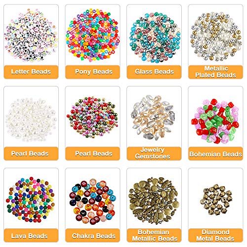 PP OPOUNT 1960 Pieces Jewelry Making Kit with Instructions, Beads,...