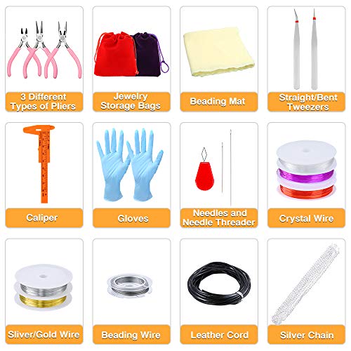 PP OPOUNT 1960 Pieces Jewelry Making Kit with Instructions, Beads,...