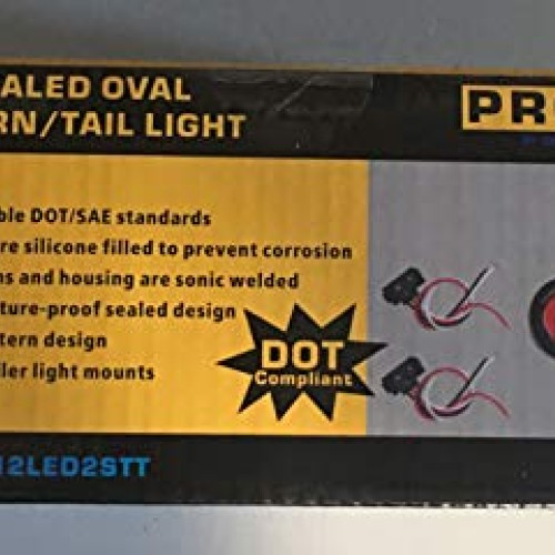 2 Red Trailer Truck LED Sealed RED 6 Oval Stop/Turn/Tail Light ...