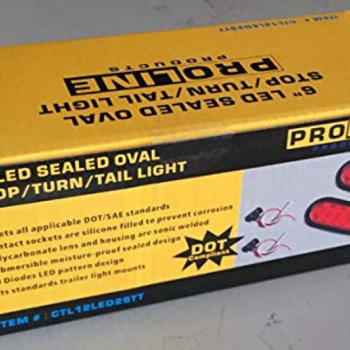 2 Red Trailer Truck LED Sealed RED 6 Oval Stop/Turn/Tail Light ...