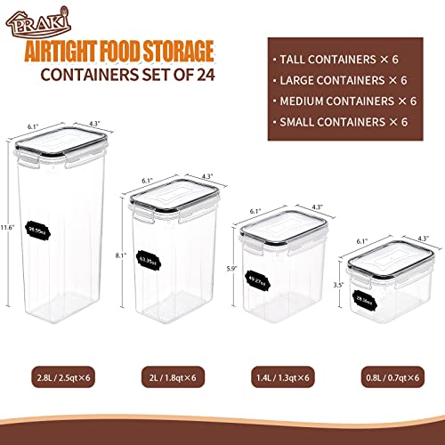 PRAKI Airtight Food Storage Containers Set with Lids - 24 PCS, BPA...