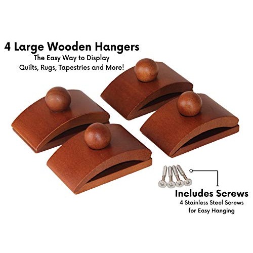Classy Clamps Wooden Quilt Hangers – 4 Large Clips Dark and Scre...