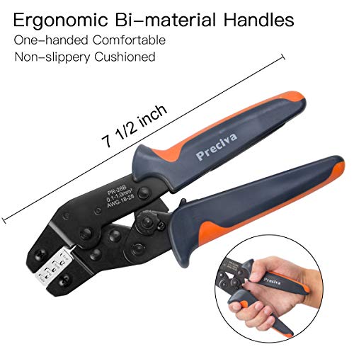 Crimping Tool, Preciva SN-28B Self-Adjusting Ratcheting Crimper To...