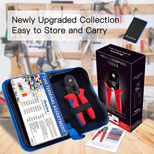 Ferrule Crimping Tool Kit, Preciva AWG23-7 Self-adjustable Ratchet...