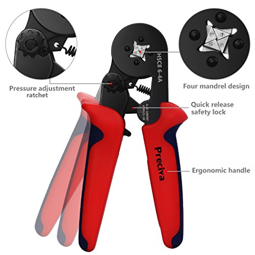Ferrule Crimping Tool Kit, Preciva AWG23-7 Self-adjustable Ratchet...