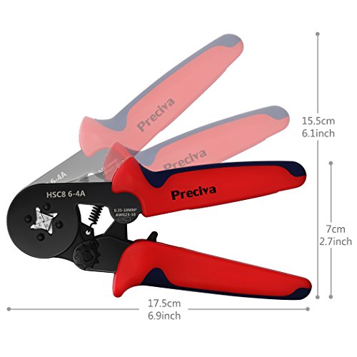 Ferrule Crimping Tool Kit, Preciva AWG23-7 Self-adjustable Ratchet...