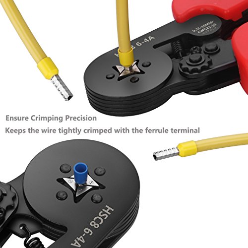 Ferrule Crimping Tool Kit, Preciva AWG23-7 Self-adjustable Ratchet...