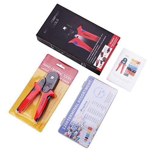 Ferrule Crimping Tool Kit, Preciva AWG23-7 Self-adjustable Ratchet...