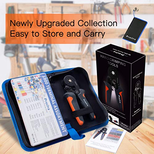 Ferrule Crimping Tool Kit, Preciva Hexagonal sawtooth Self-adjusta...