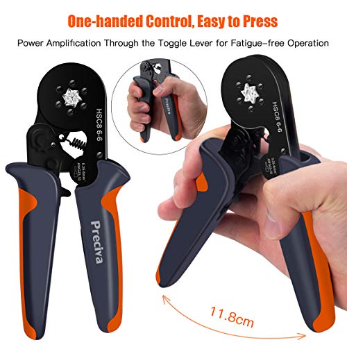 Ferrule Crimping Tool Kit, Preciva Hexagonal sawtooth Self-adjusta...