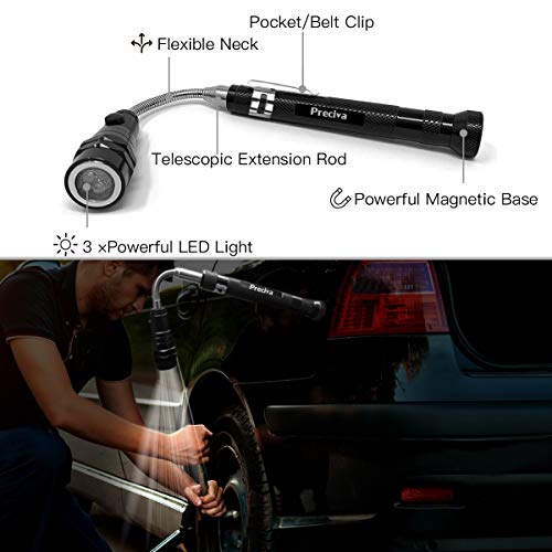Preciva 5PCS Magnetic Telescoping Pick-up Tool Kit with 15lb/1lb P...
