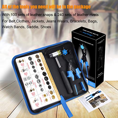 Preciva Hole Punch Plier Set, Revolving Punch Hole Tool Kit with P...