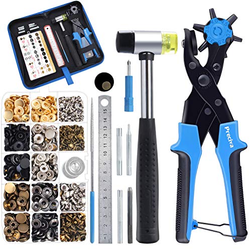 Preciva Hole Punch Plier Set, Revolving Punch Hole Tool Kit with P...