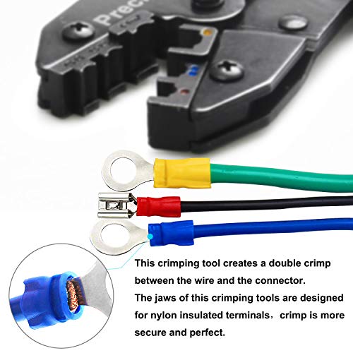 Wire Terminals Crimping Tool, Preciva Insulated Ratcheting Termina...