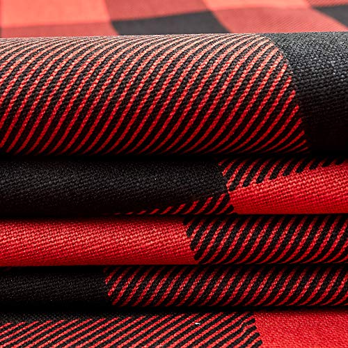 Premier Prints Buffalo Check Fabric, Red/Black, Fabric By The Yard